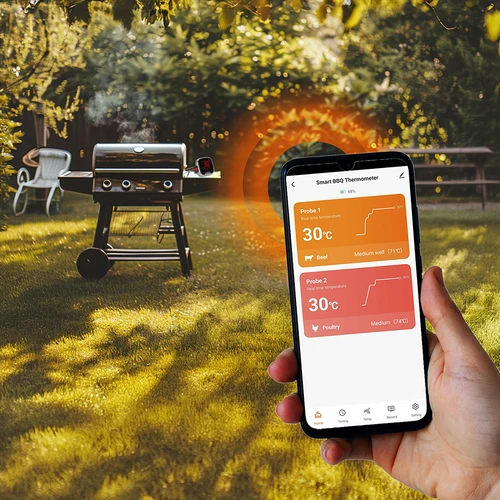 Kökstermometer med Bluetooth, 2 sonder - 12