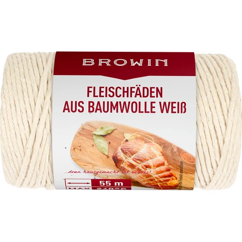 Köttsnören av bomull vit (240°C) 55 m - 2