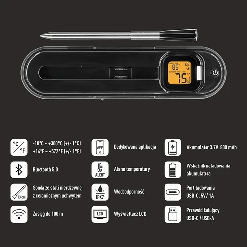 Kulinarisk termometer med trådlös Bluetooth-sond - 6
