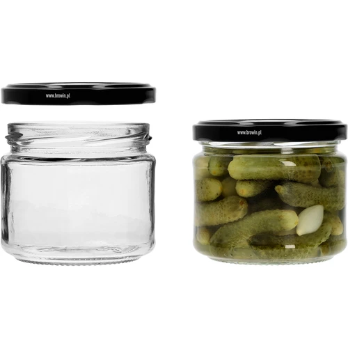 Låg burk 330ml - med svart lock fi 82/6, 6st. - 5