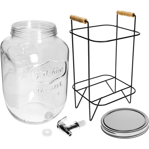 Lemonadburk 8 L - med kran, på metallställning med handtag - 3