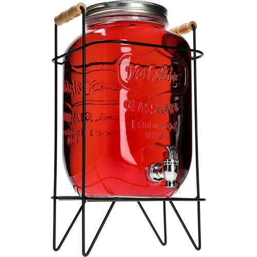 Lemonadburk 8 L - med kran, på metallställning med handtag - 4