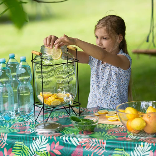 Lemonadburk 8 L - med kran, på metallställning med handtag - 7