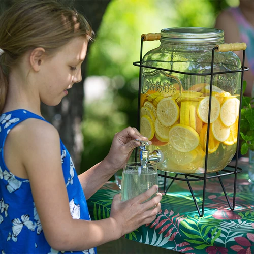 Lemonadburk 8 L - med kran, på metallställning med handtag - 8