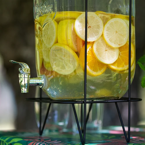 Lemonadburk 8 L - med kran, på metallställning med handtag - 9