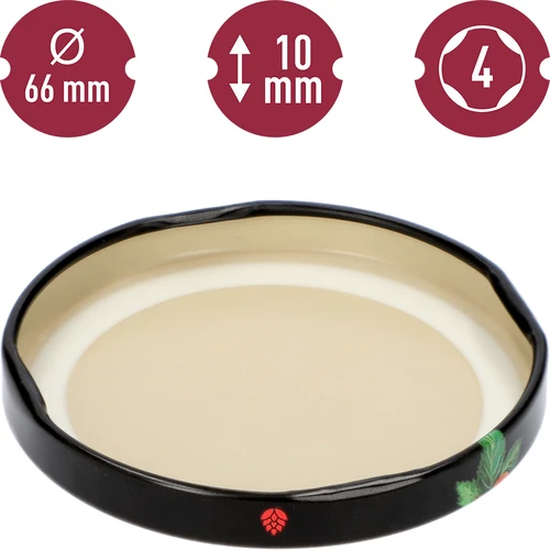 Lock fi 66/4 frukter på svart bakgrund - 10 st. - 4