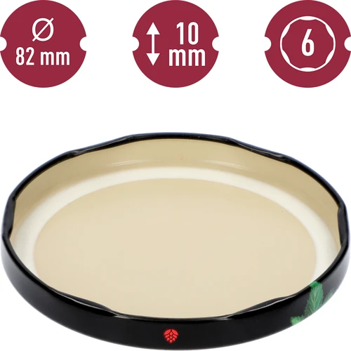 Lock fi 82/6 frukter på svart bakgrund - 10 st. - 4