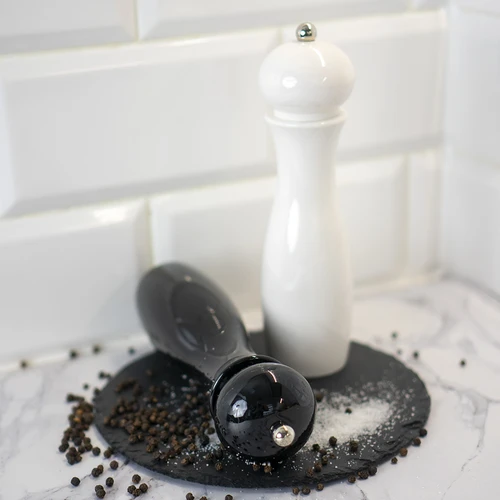 Manuell kvarn för peppar och salt, 21 cm, vit - 4