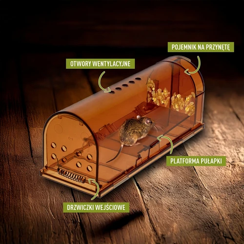 Musfälla – levandefångst, transparent, 2 st. - 5