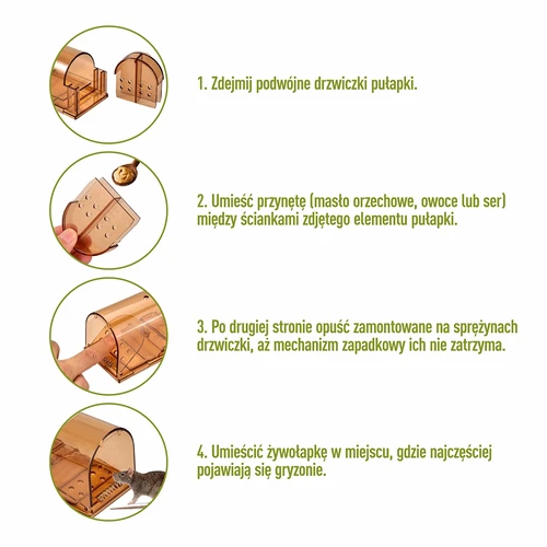 Musfälla – levandefångst, transparent, 2 st. - 4