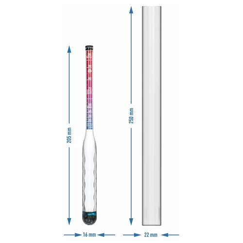 Okrossbar alkoholmätare med provrör, mätområde 20–98 % - 7