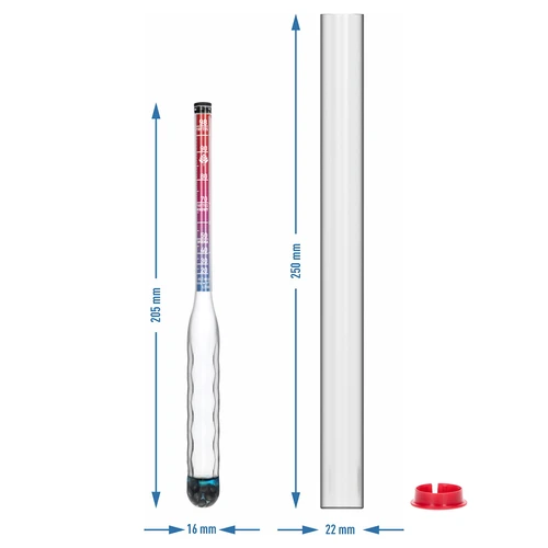 Okrossbar alkoholmätare med provrör, mätområde 20–98 % - 7