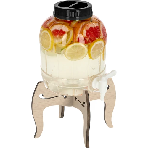 Okrossbar burk 5L med kran och tvåsidigt, träställ