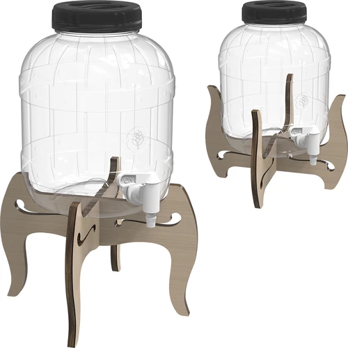 Okrossbar burk 5L med kran och tvåsidigt, träställ - 5