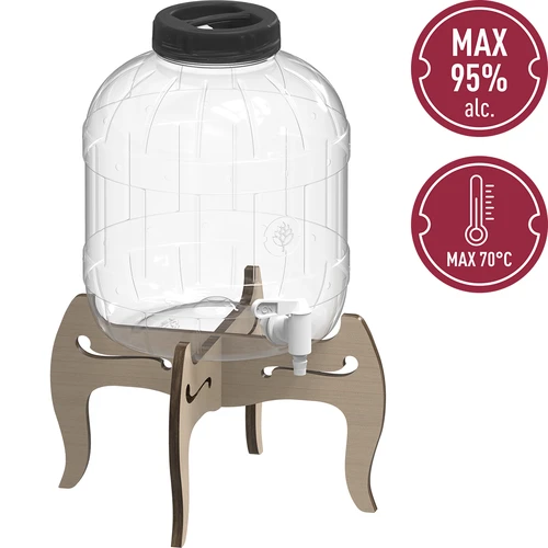 Okrossbar burk 8L med kran och tvåsidigt, träställ - 6