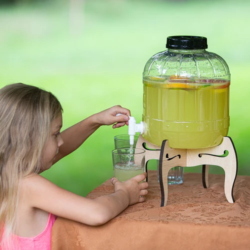 Okrossbar burk 8L med kran och tvåsidigt, träställ - 15