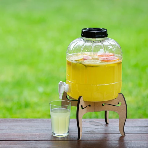 Okrossbar burk 8L med kran och tvåsidigt, träställ - 18