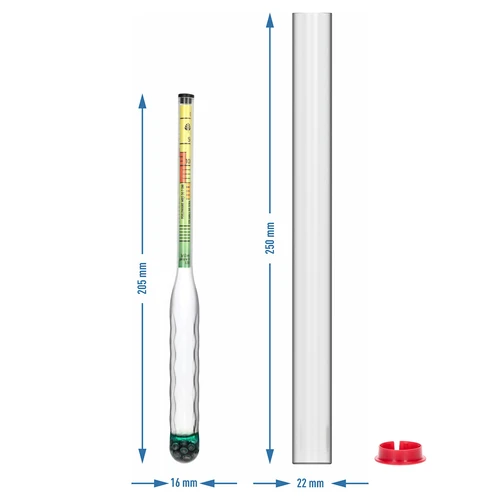 Okrossbar salinometer med mätcylinder, mätområde: 0–300 g salt/L - 5