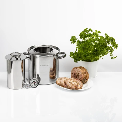 Paket med vattenmantlad skinkkokare 1,5 kg + kastrull - 19