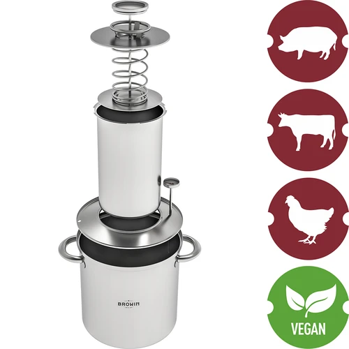 Paket med vattenmantlad skinkkokare 1,5 kg + kastrull - 8