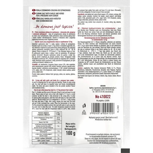 Pekelsalt Pekla vitlök-ört för skinkkokare, 100 g - 2