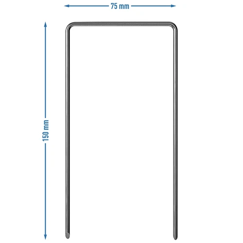 Pinnar för fiberduk, U-formade stål - 100 st. - 7