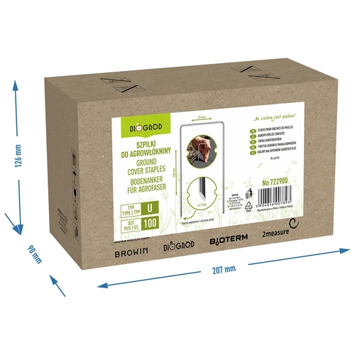 Pinnar för fiberduk, U-formade stål - 100 st. - 8