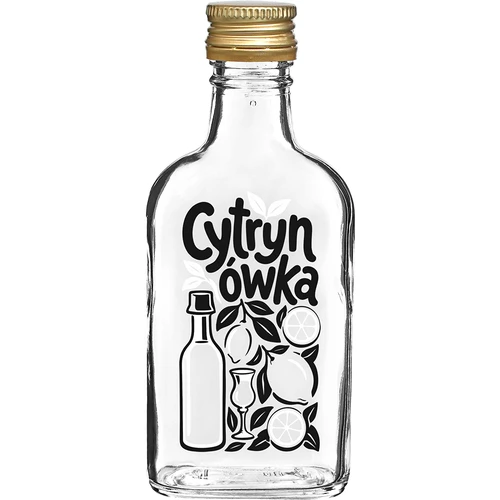Plunta 200 ml med skruvkork och tryck ”Cytrynówka”, motiv 1