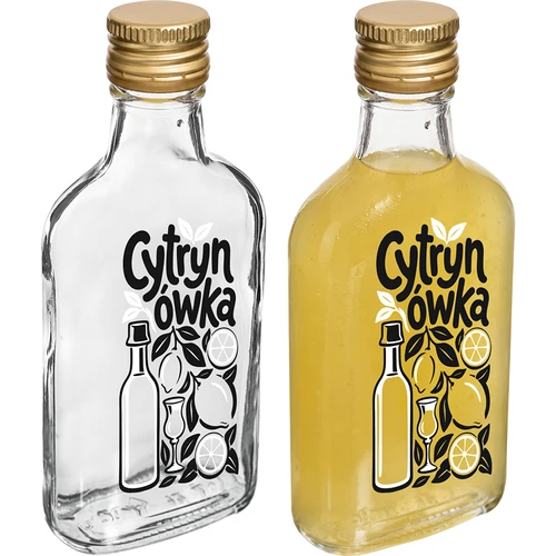Plunta 200 ml med skruvkork och tryck ”Cytrynówka”, motiv 1 - 3