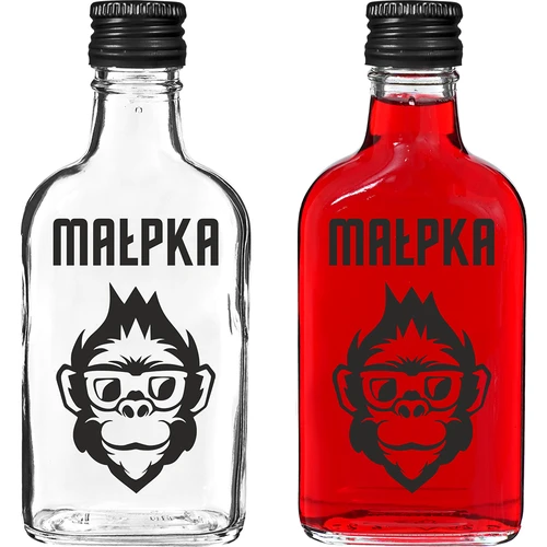 Pluntflaska 200 ml med skruvkork, tryck ”Apa”, 1 st.