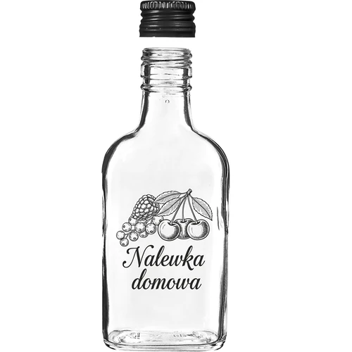 Pluntflaska 200 ml med skruvkork, tryck ”Nalewka domowa”, 1 st. - 3