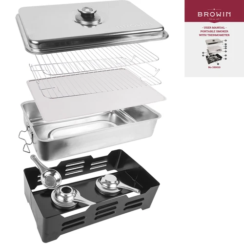 Portabel rök med termometer & fruktträflis - 5