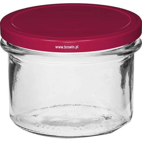 Rak burk 235 ml (fi82) med vinrött lock 6 st. - 2