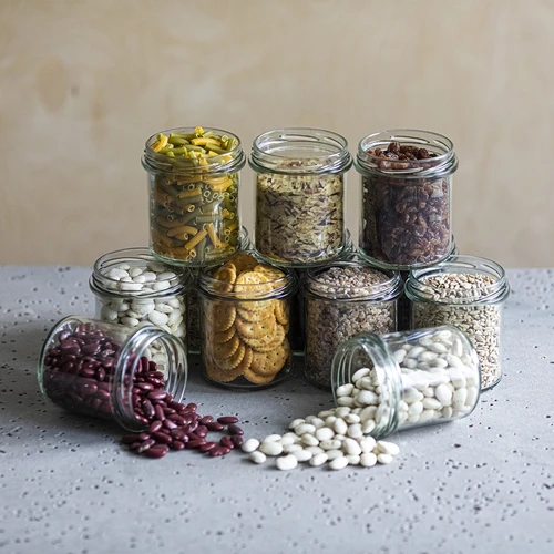 Rak burk 350 ml (fi 82) med vinrött lock 6 st. - 6