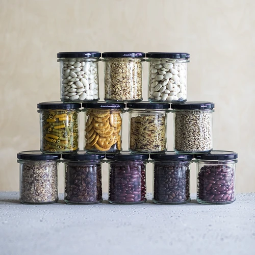 Rak burk 350ml med svart lock fi82 - 6st. - 5