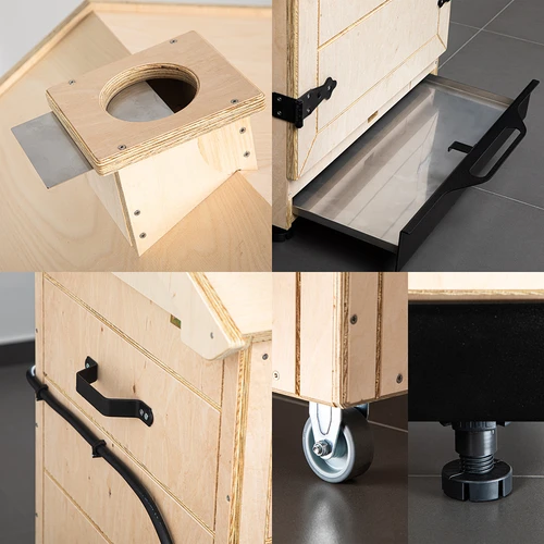 Ramfritt rökskåp dragON PLYWOOD NATURE med Wi-Fi-styrenhet, 200 L - 6