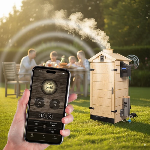 Ramfritt rökskåp dragON PLYWOOD NATURE med Wi-Fi-styrenhet, 200 L - 9