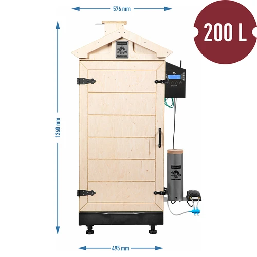 Ramfritt rökskåp dragON PLYWOOD NATURE med Wi-Fi-styrenhet, 200 L - 8