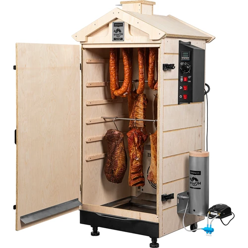 Ramlöst rökskåp dragON PLYWOOD NATURE med digital styrenhet, 200 L - 4