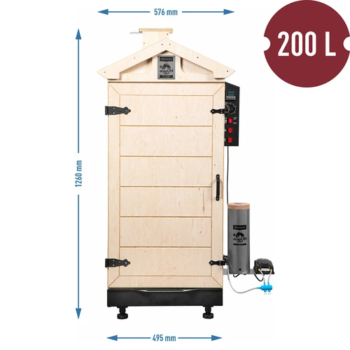 Ramlöst rökskåp dragON PLYWOOD NATURE med digital styrenhet, 200 L - 8