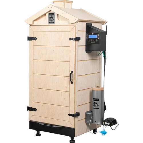 Ramlöst rökskåp dragON PLYWOOD NATURE med Wi‑Fi-styrenhet, 200 L - 2