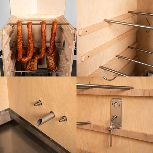 Ramlöst rökskåp dragON PLYWOOD NATURE med Wi‑Fi-styrenhet, 200 L - 5