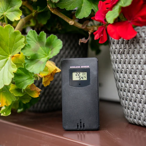 RCC väderstation, DCF – elektronisk, belyst, trådlös, sensor, svart - 17