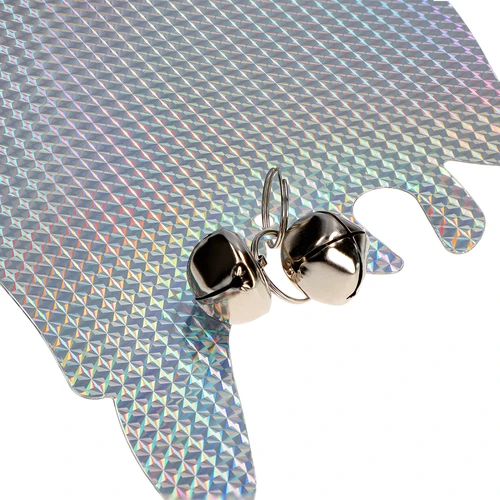 Reflekterande hängsmycke som skrämmer bort fåglar - uggla med klockor - 2