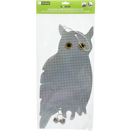 Reflekterande hängsmycke som skrämmer bort fåglar - uggla med klockor - 7