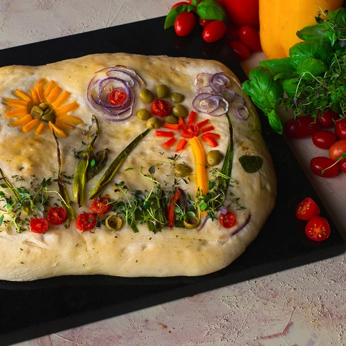 Rektangulär granitpizzasten 37 x 35 cm - 11