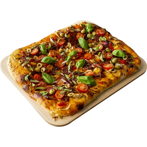 Rektangulär pizzasten, tillverkad av kordierit, - 38 x 30,5 cm