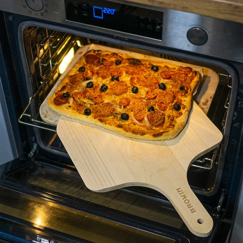 Rektangulär pizzasten, tillverkad av kordierit, - 38 x 30,5 cm - 9