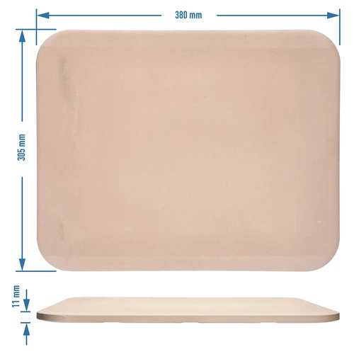 Rektangulär pizzasten, tillverkad av kordierit, - 38 x 30,5 cm - 5