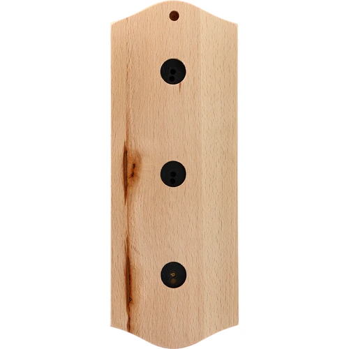 Retro väderstation - naturligt trä med silverfärgade urtavlor - 4